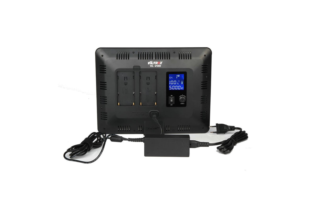 VILTROX VL-200T Streaming-Licht – Bi-Color, 3300–5600 K, dimmbar, 19 Kanäle – 260 × 200 × 22 mm – Schwarz