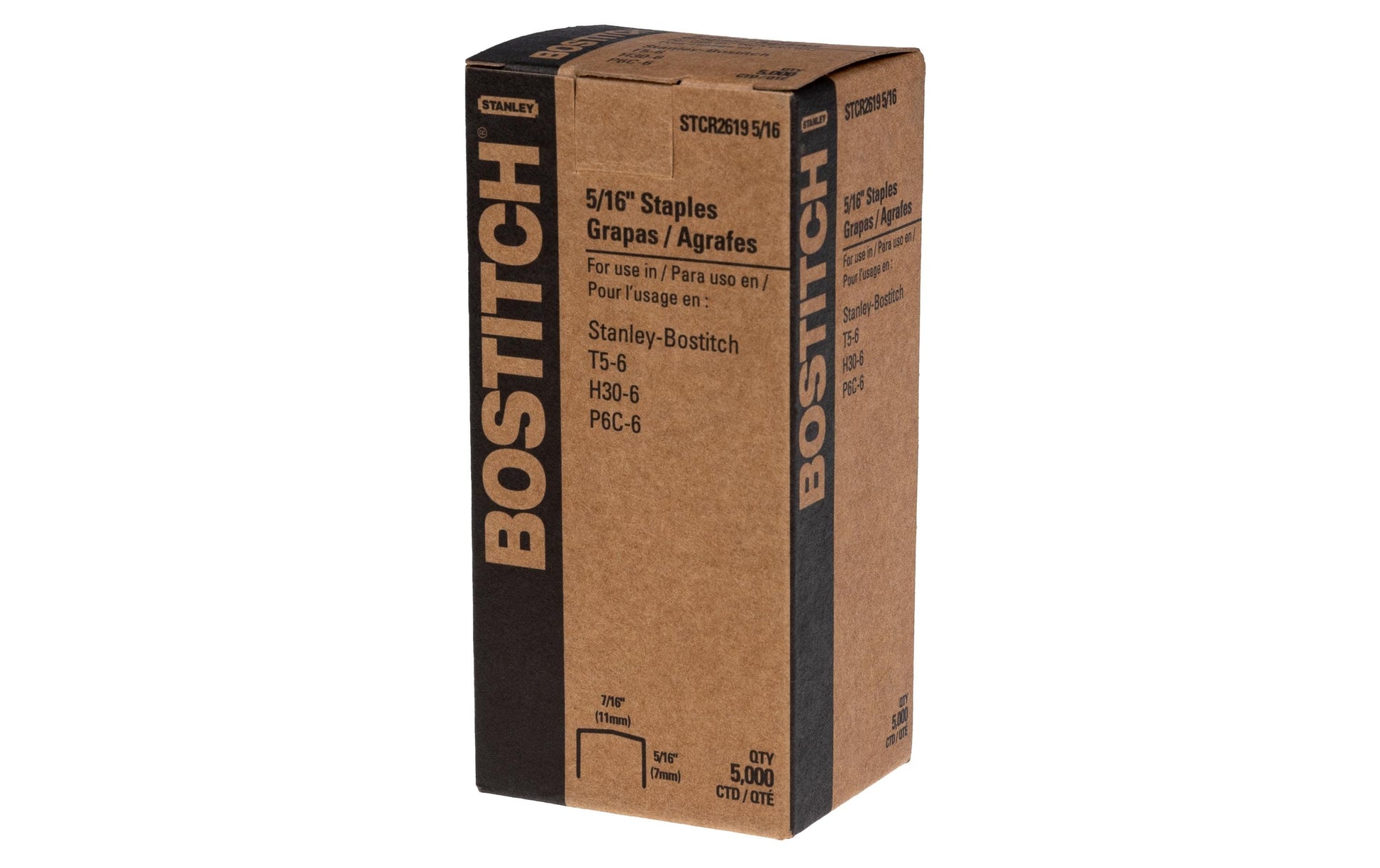 Bostitch Heftklammern – für Bostitch T 5-6, P6C-6, P6-6 und andere – 8 mm, 40 Blatt – silber – 5000 Stück.