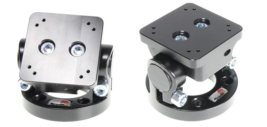 Brodit 215742 – Standfuss, neigbar −90° bis 90°, Höhe 52 mm, inkl. Schrauben, schwarz