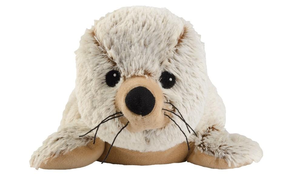 Warmies Robbe Mikrowellenbeheiztes Spielzeug – 310 mm, 730 g, hellgrau/beige
