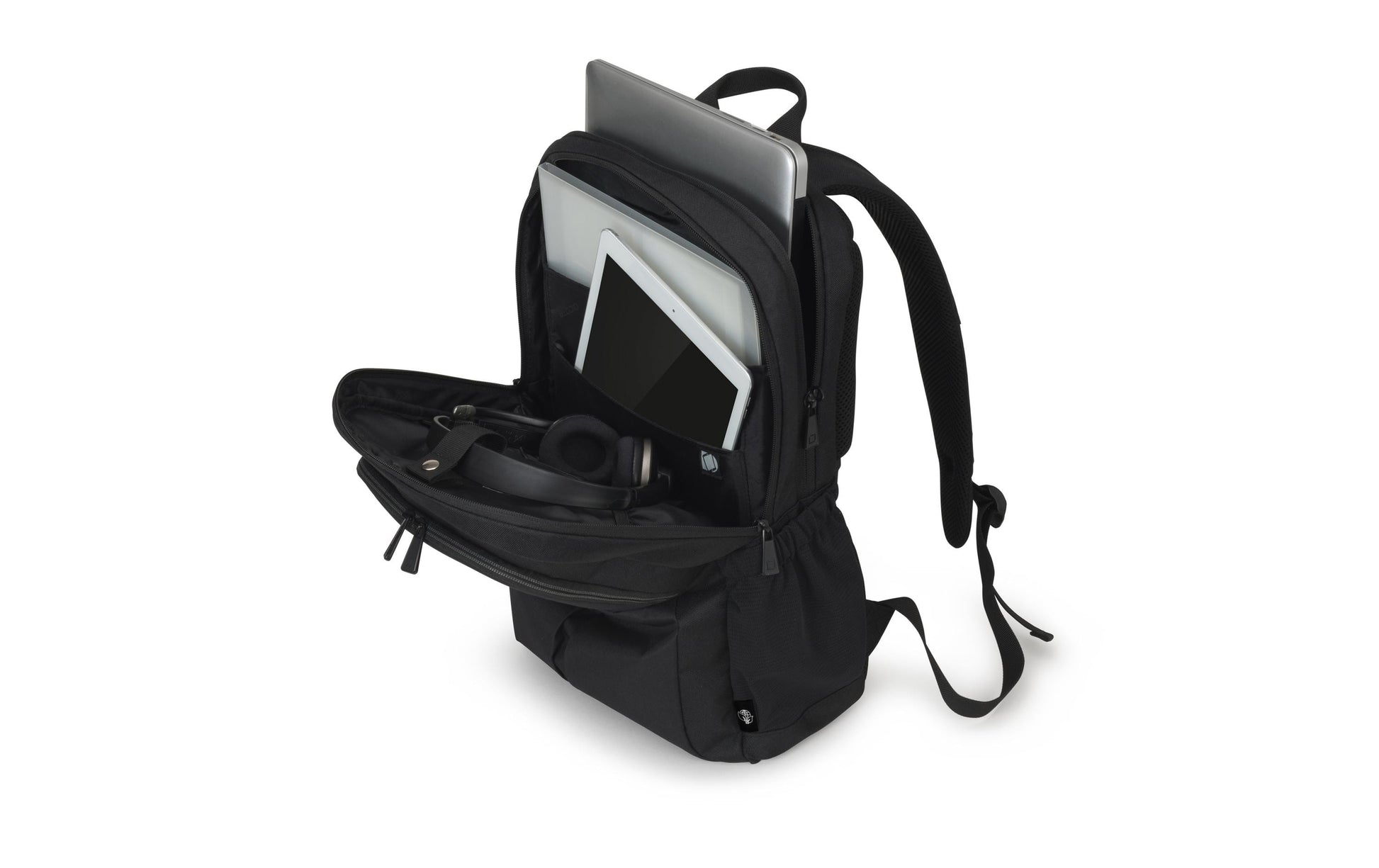 DICOTA Notebook-Rucksack für Notebooks bis 15,6" – Abschliessbar, aus recycelten Materialien – Schwarz