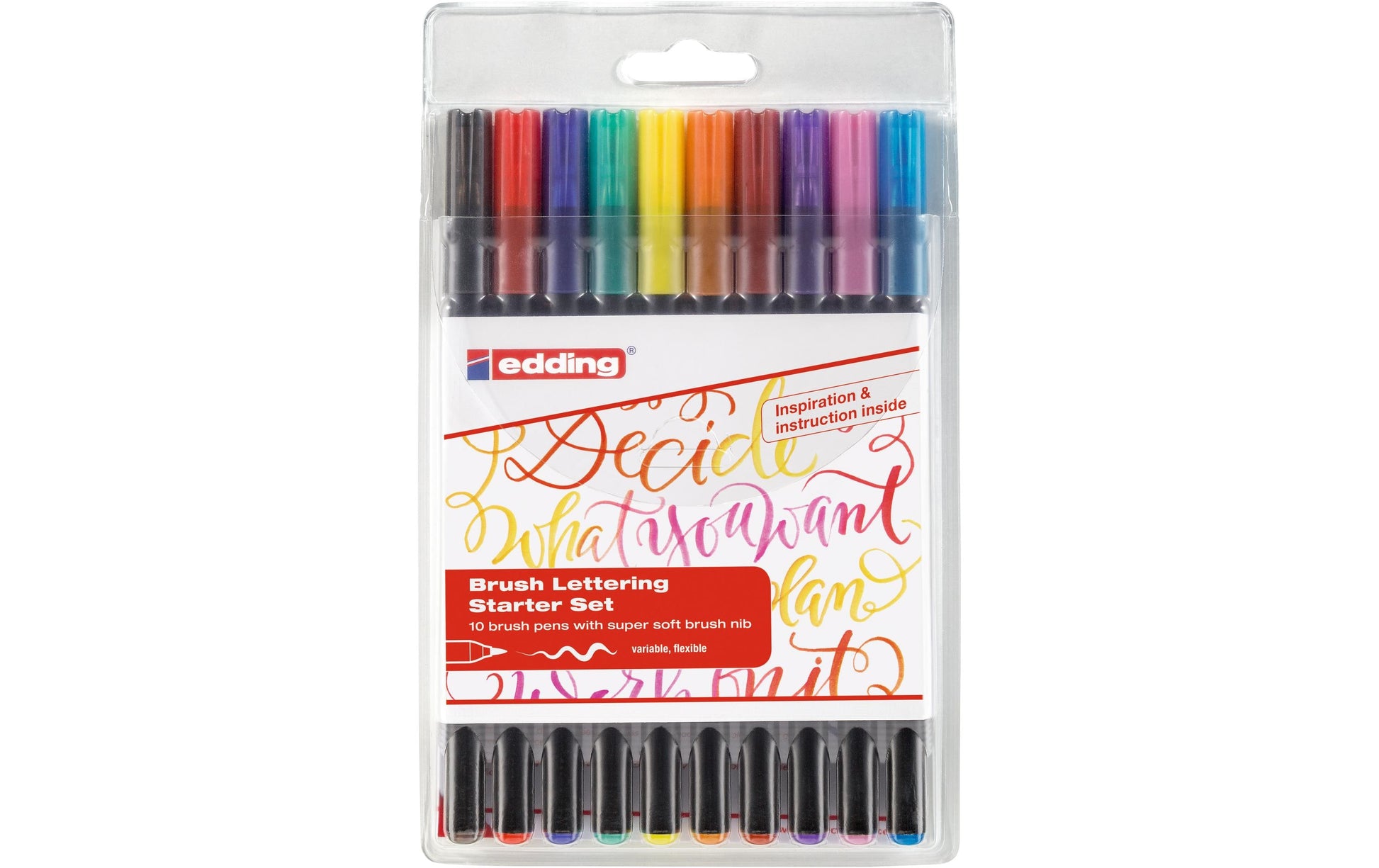 Edding Filzstifte Brushpen Zendoodle 1340, Strichbreite 1–3 mm, wasserfest, 10 Farben