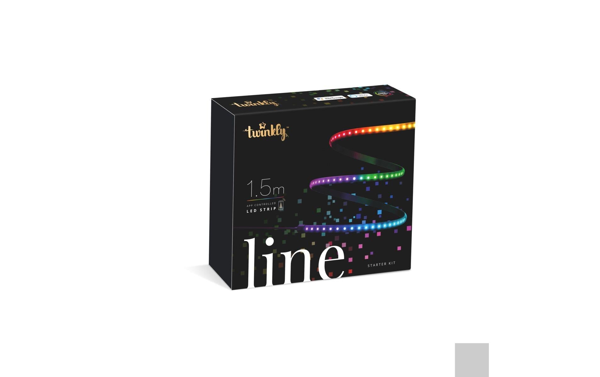 Twinkly LED-Strip – Starterset, 1,5 m, 540 lm, 24 W, RGB, BT, für HomeKit, schwarz