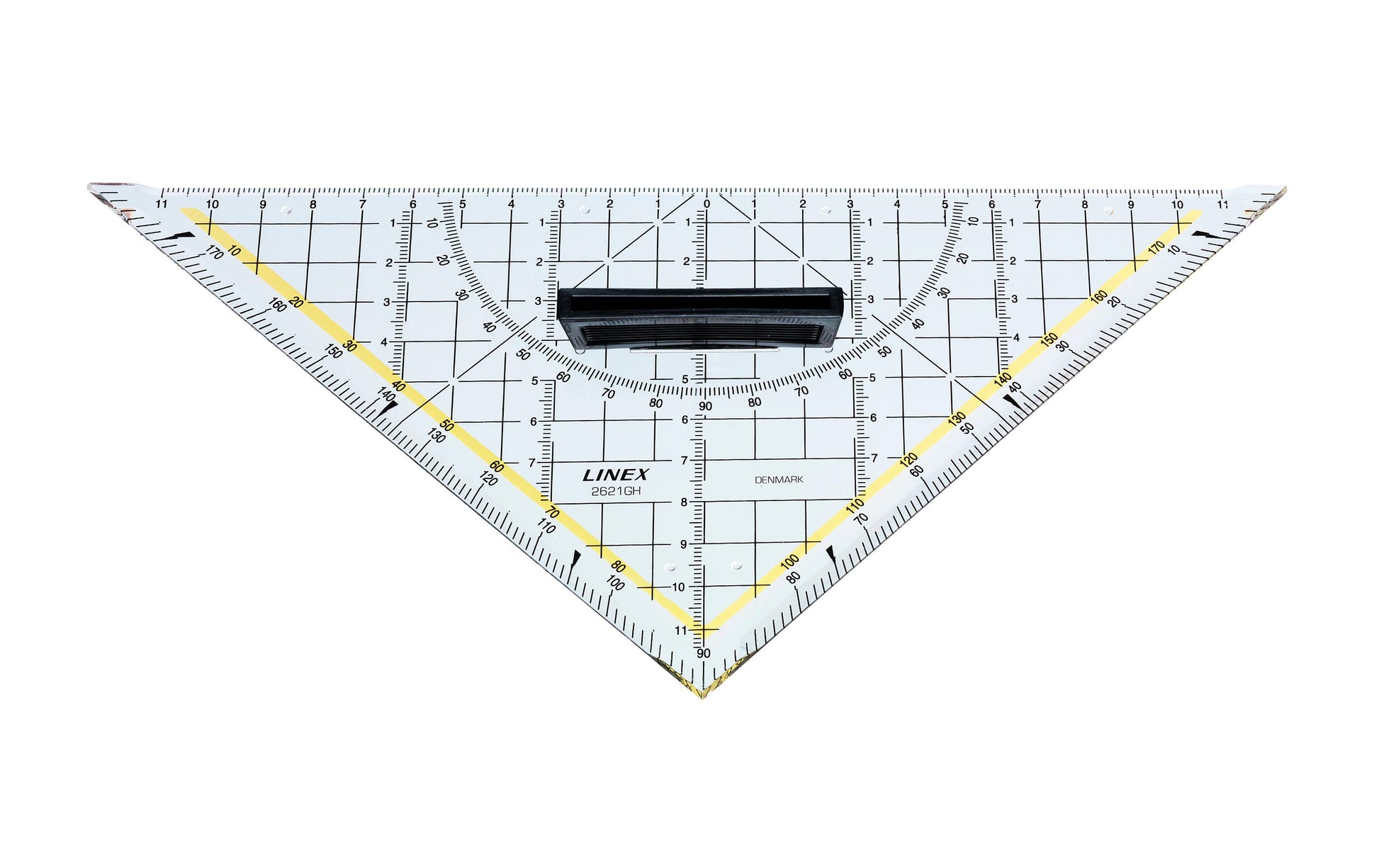Linex Wandtafel-Geodreieck 45° – Hypotenuse 22,5 cm, Kunststoff, mit abnehmbarem Griff, Stärke 2 mm