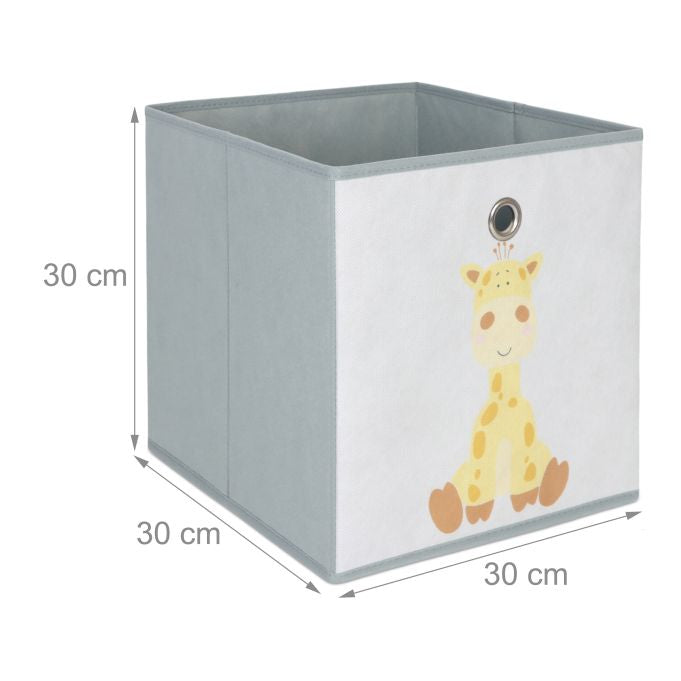 Relaxdays Aufbewahrungsbox ohne Deckel – grau/grün/beige – 330 × 330 × 330 mm – 3 Stück