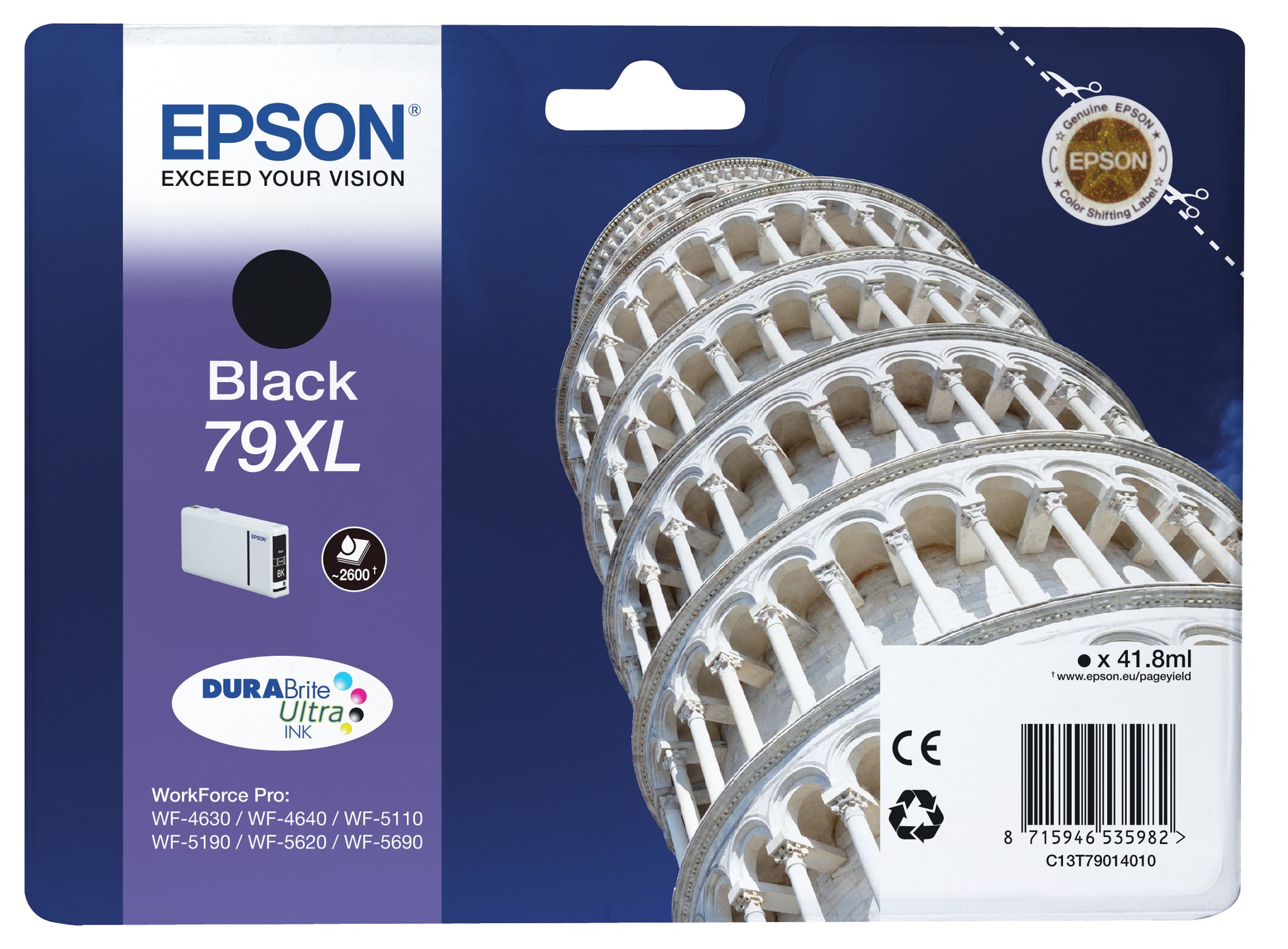 Epson Tintenpatrone 79XL – Tower of Pisa, Schwarz, T790140