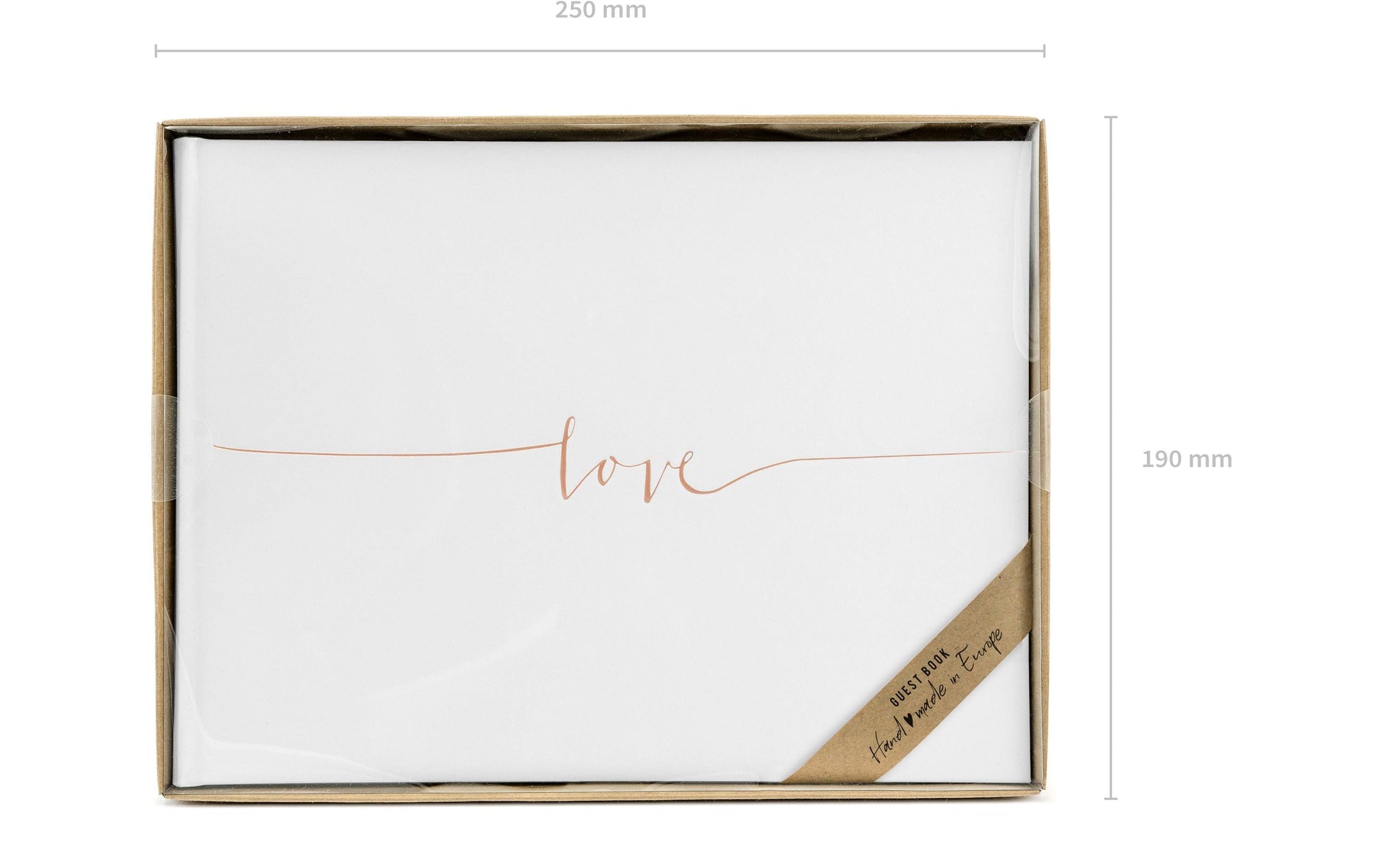 PartyDeco Gästebuch – 22 Seiten – 240 × 185 mm – Hardcover, Roségold/Weiss