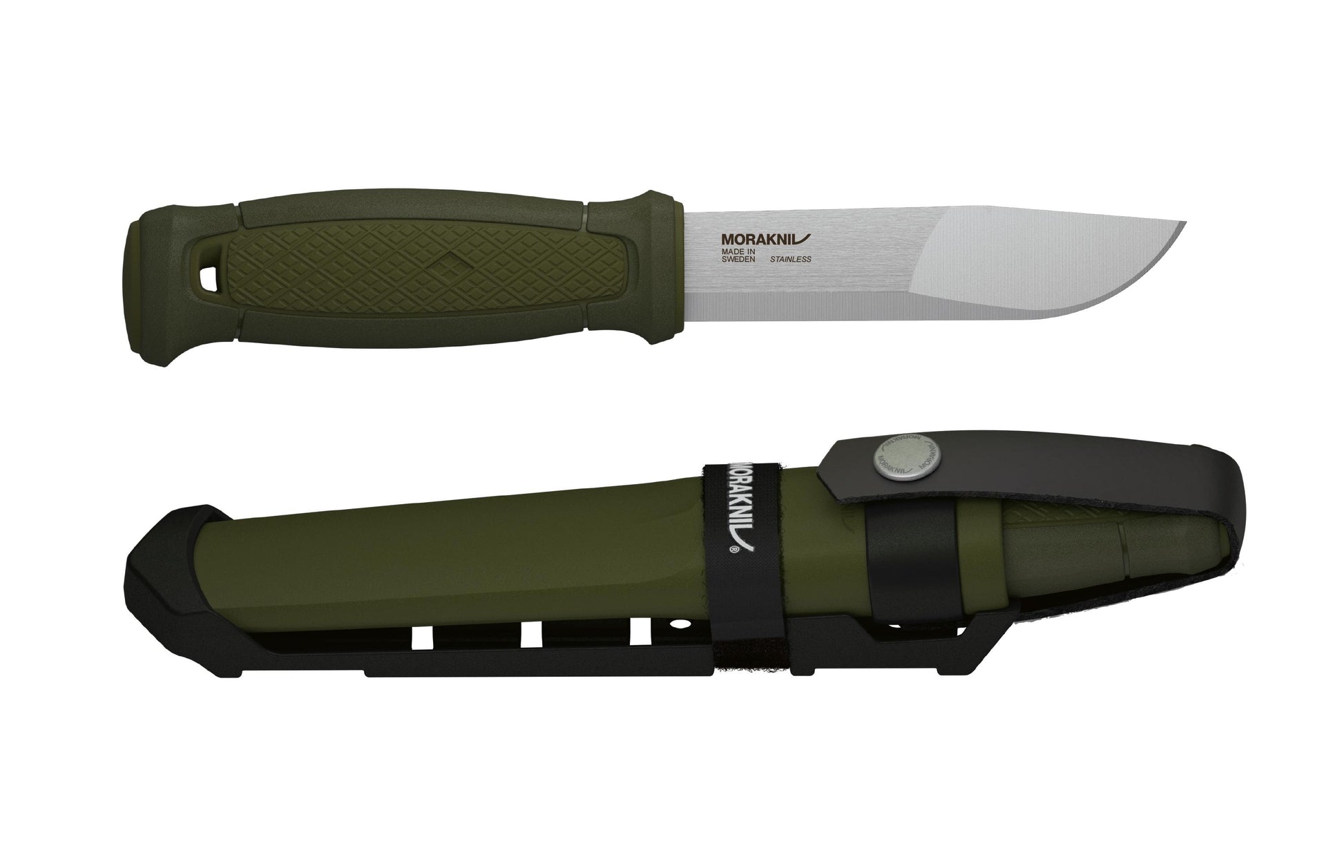 Morakniv Kansbol Multi-Mount (S) – Outdoormesser 109 mm, Edelstahl, TPE-Griff, Dunkelgrün, MOLLE-kompatibel