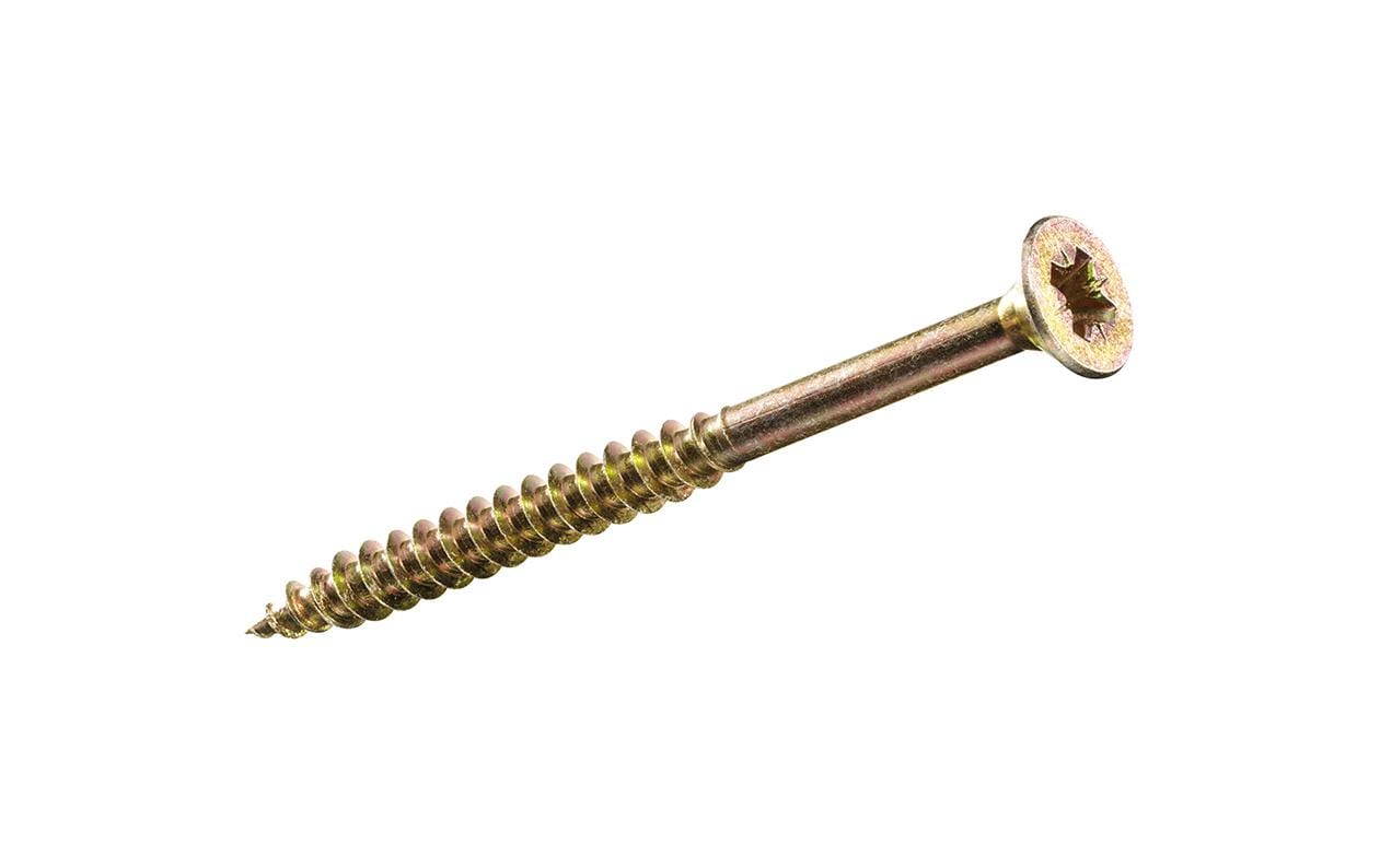 Ftm HS SPS Spanplattenschrauben – Ø 4,5 × 50 mm, Senkkopf Pozidriv, Stahl, gelb verzinkt, 12 Stk.