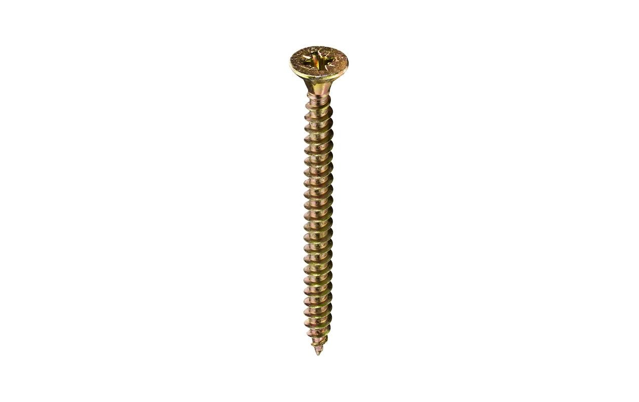 Ftm Krafter Spanplattenschrauben Vollgewinde – Ø 4,5 × 50 mm, Senkkopf Pozidriv, Stahl, verzinkt gelb, 12 Stk.