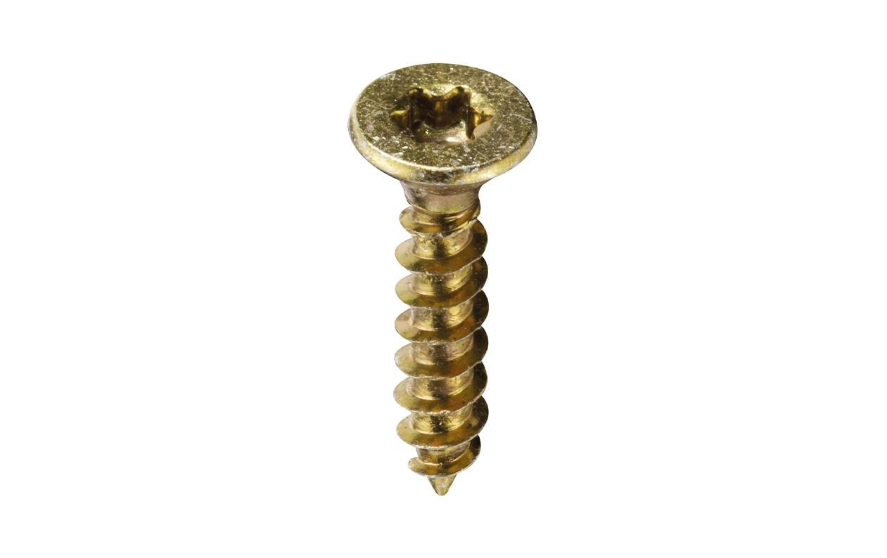 Ftm Krafter Spanplattenschrauben – Ø 3 × 20 mm, Senkkopf Torx, Stahl, gelb verzinkt, 25 Stk.