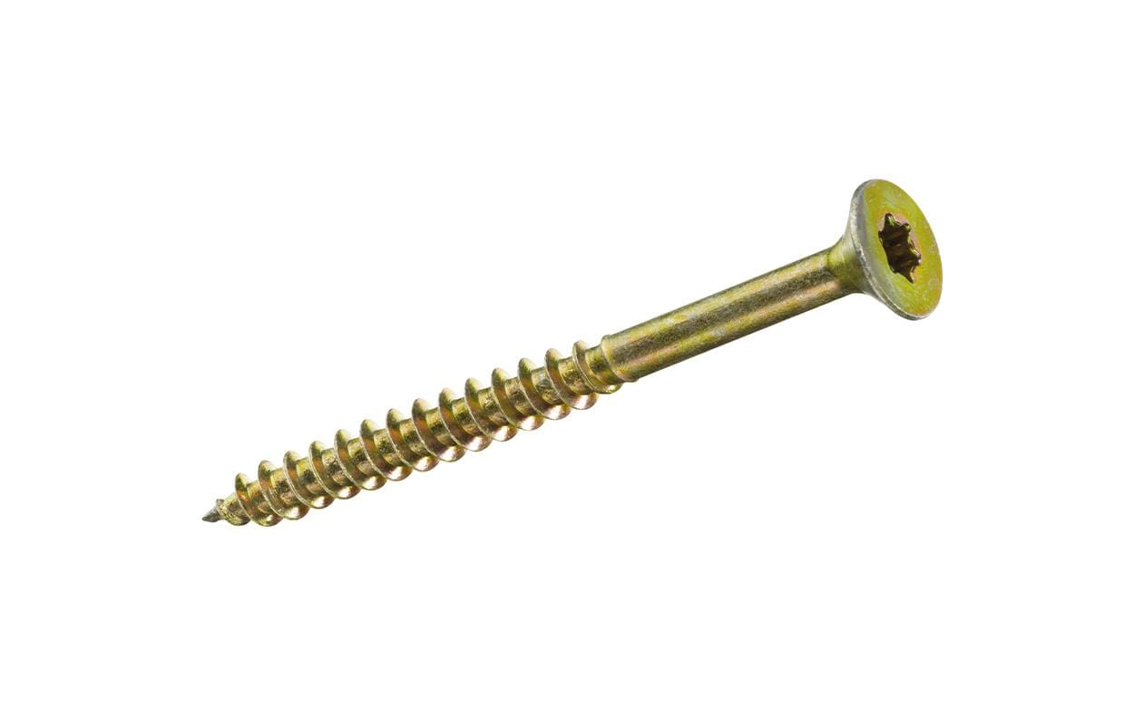 Ftm Spanplattenschrauben – Ø 3,5 × 40 mm, Senkkopf Torx, Teilgewinde, Stahl, gelb verzinkt, 16 Stk.