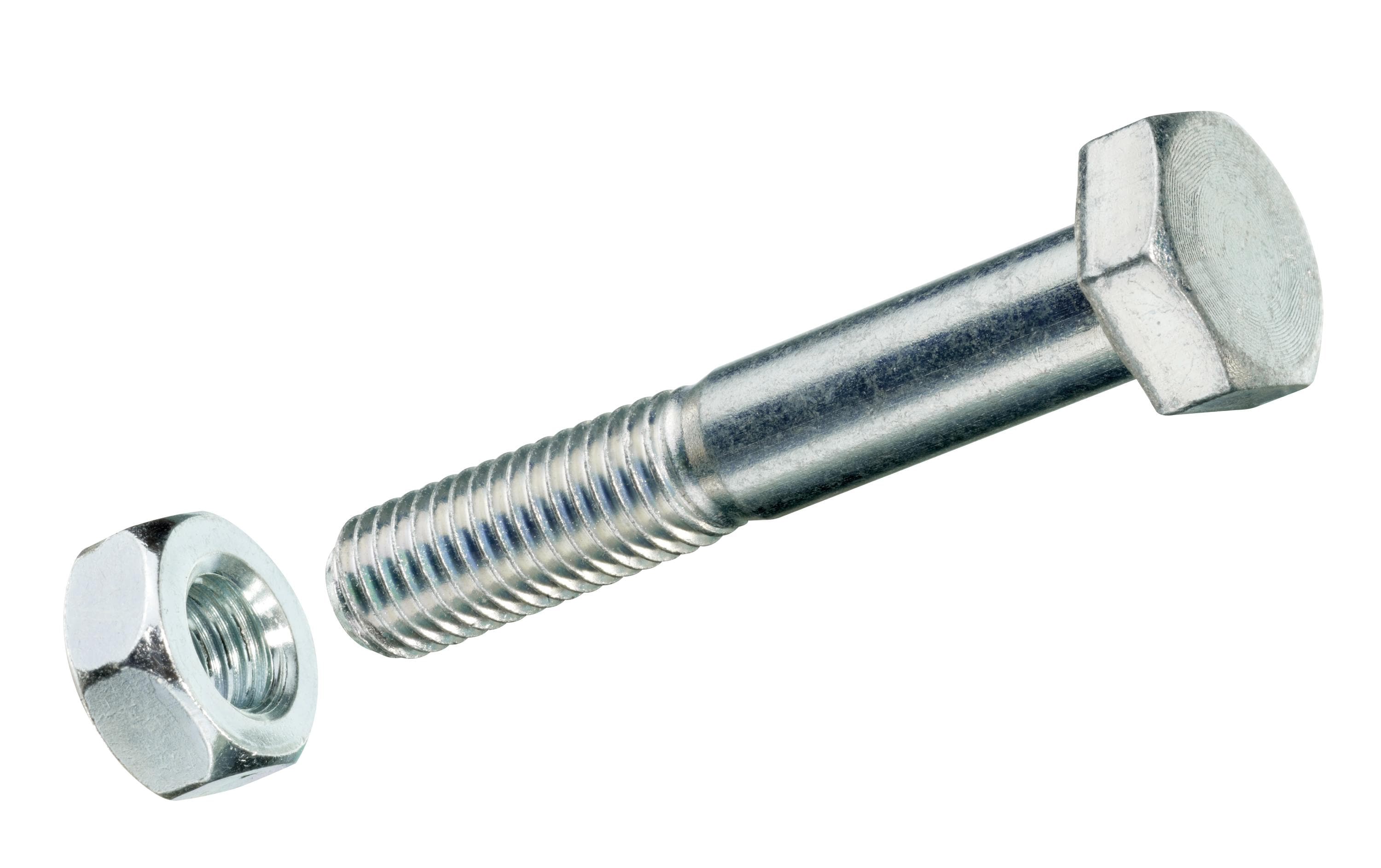 Ftm Krafter Sechskantschrauben mit Muttern M6 × 50 mm – Sechskantkopf, Teilgewinde, Edelstahl, 2 Stk.
