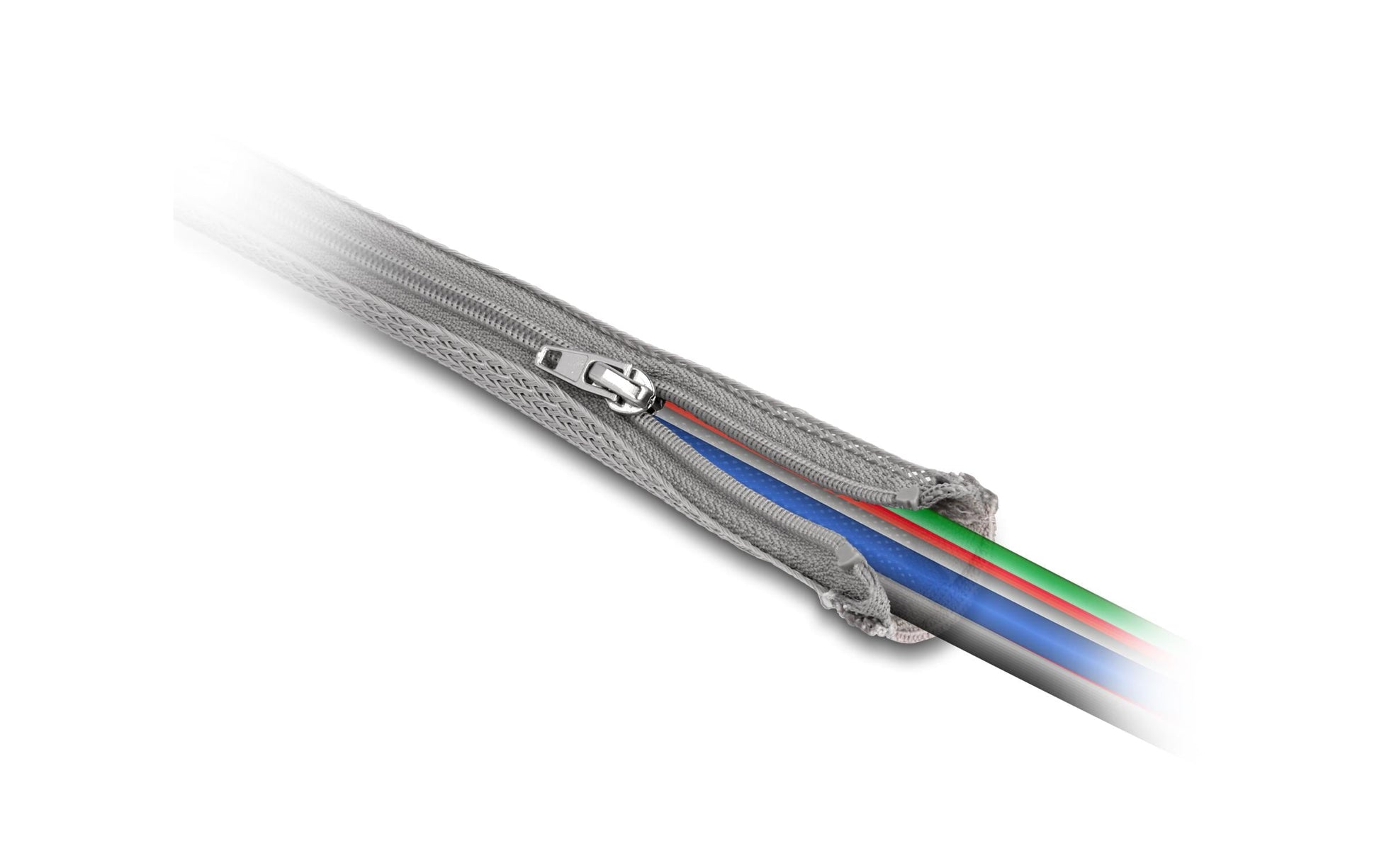 DeLOCK Kabelschlauch, Ø 50 mm × 2 m, Reissverschluss, hitzebeständig (−50 bis 150 °C) – Grau
