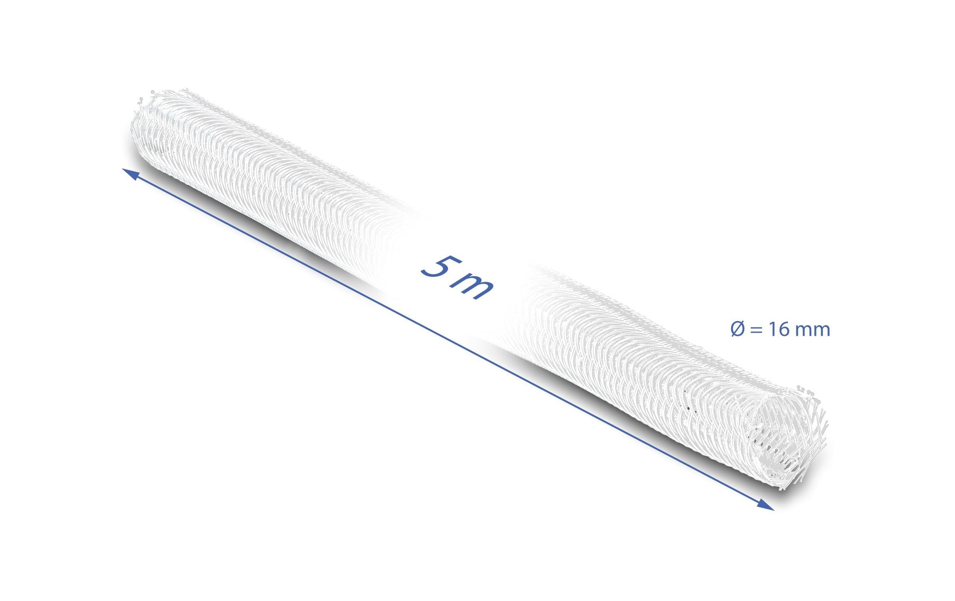 DeLOCK Kabelschlauch Ø 16 mm × 5 m, selbstschliessend, zuschneidbar – weiss