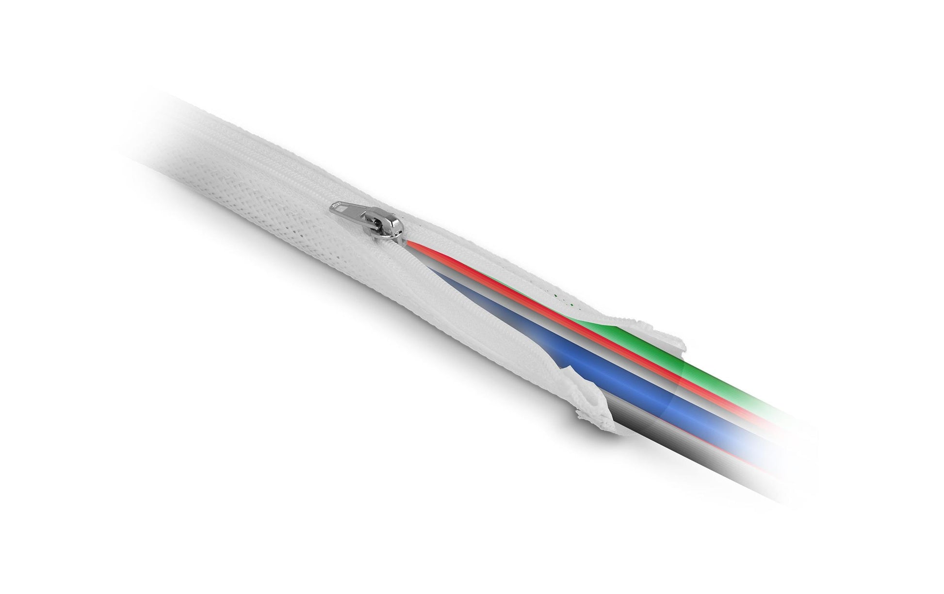 DeLOCK Kabelschlauch, Ø 20 mm × 1 m, wiederverwendbar, mit Reissverschluss, hitzebeständig – weiss