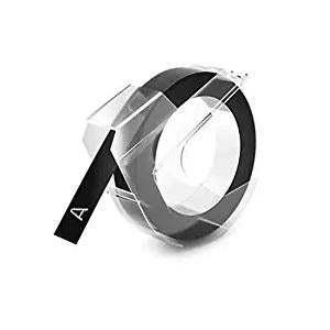 DYMO Schriftband – 9 mm × 3 m, schwarz, weiss