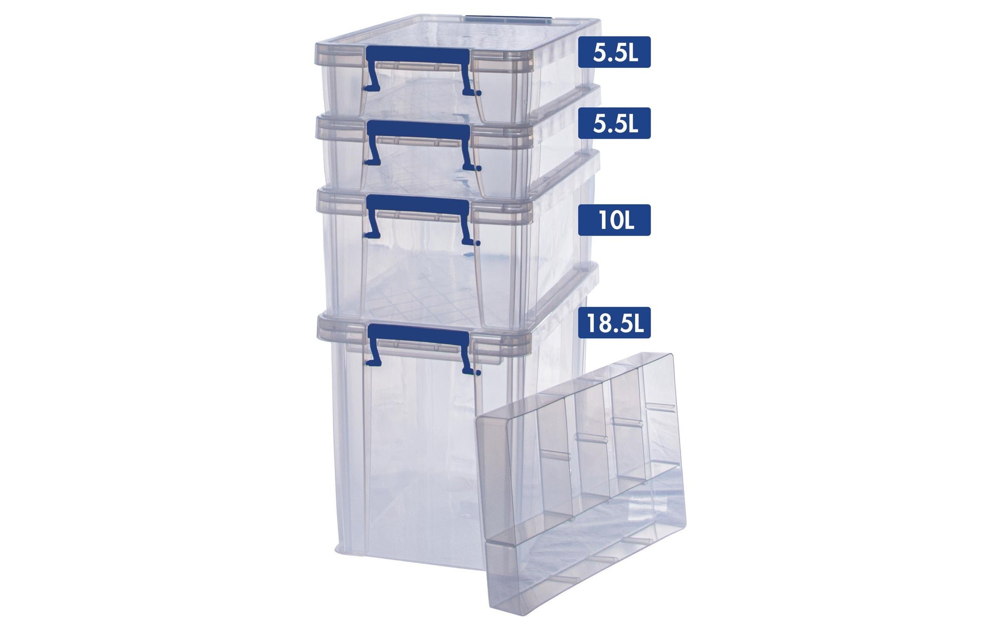 Fellowes Aufbewahrungsbox – Kunststoff, Transparent, 29,5 × 29 × 25,5 cm