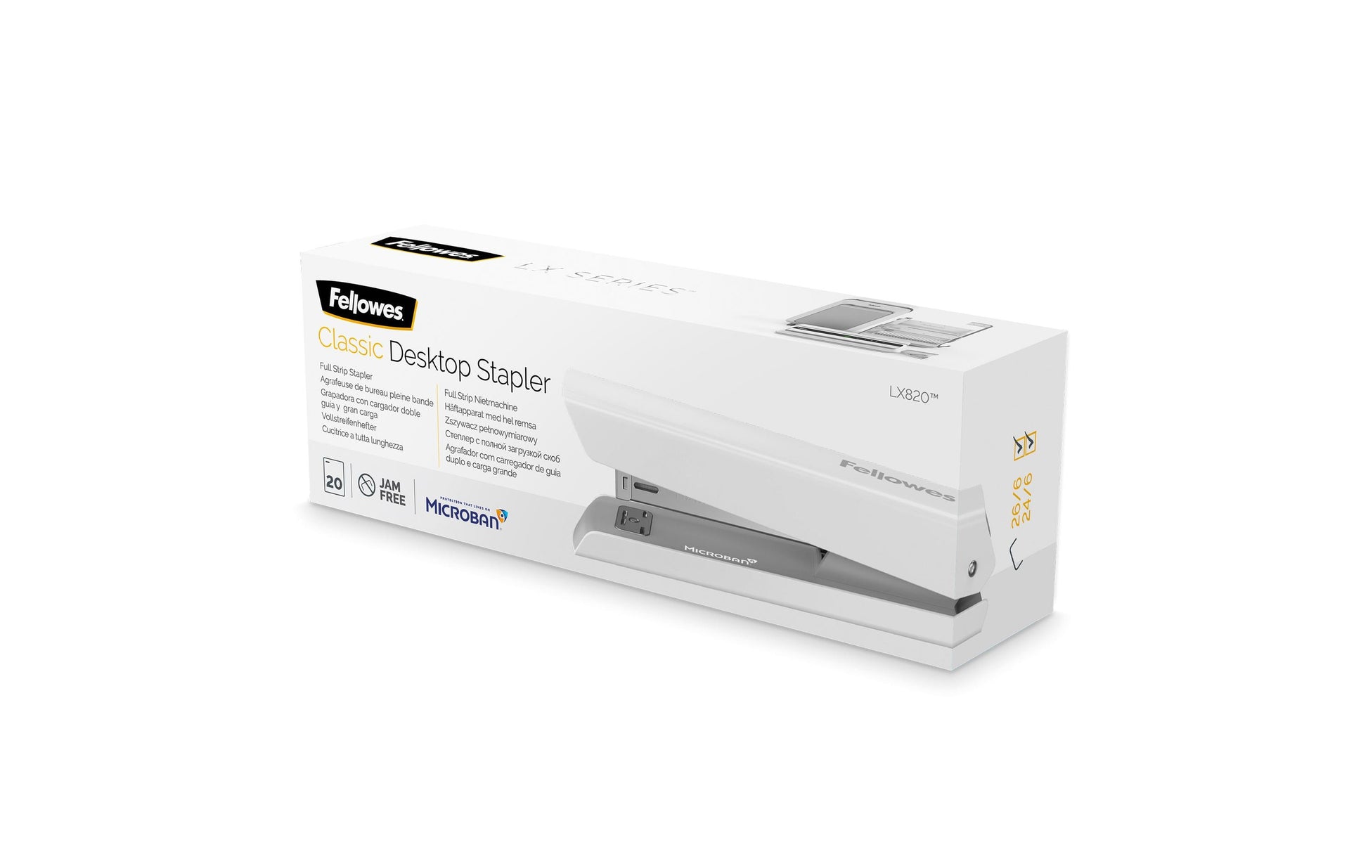 Fellowes LX820 Heftgerät – 20 Blatt, Weiss