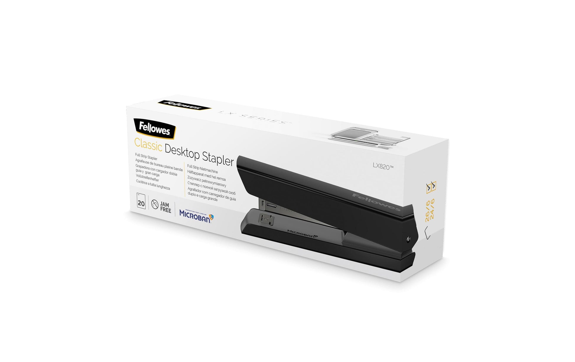 Fellowes LX820 Heftgerät – 20 Blatt, schwarz