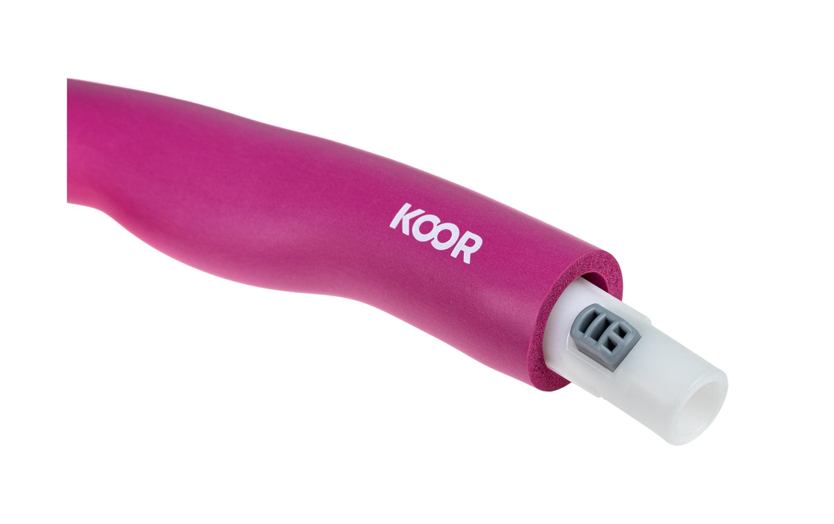 KOOR Hula Hoop – Ø 100 cm – 1,5 kg, Rohr-Ø 3,5 cm, 8-teilig – zusammenklappbar – grau/pink