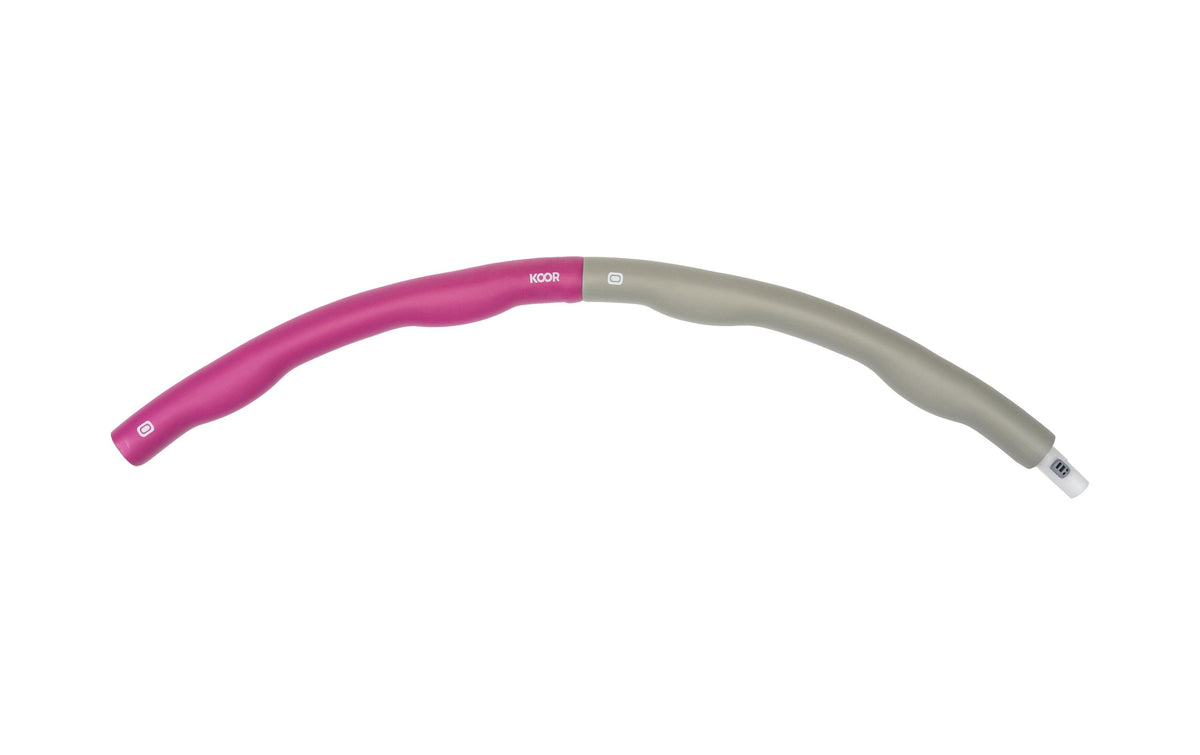 KOOR Hula Hoop – Ø 100 cm – 1,5 kg, Rohr-Ø 3,5 cm, 8-teilig – zusammenklappbar – grau/pink