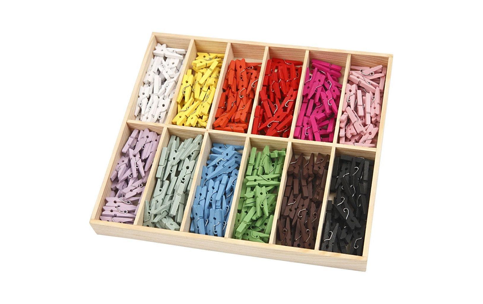 Creativ Company Wäscheklammer, Set à 288 Stk, 3 mm × 25 mm × 3 mm, Birke