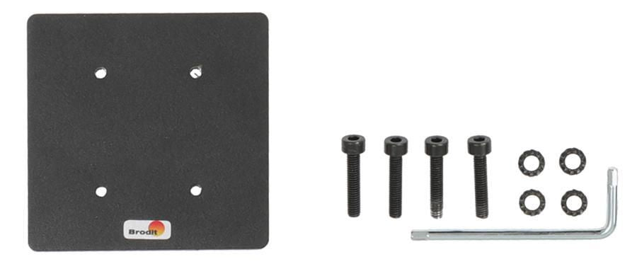 Brodit 217004 – Spezial-Zubehör – AMPS-Loch 4 mm, Montage hinter Paneel, 75×75×3 mm, Schwarz