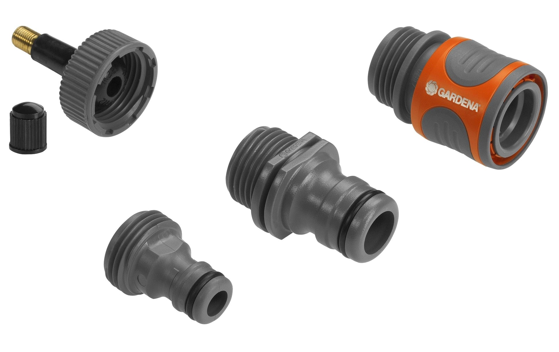 Gardena Entwässerungsventil-Set 2770-20 – für Gardena-Systeme, Grau/Orange, 4 Stück