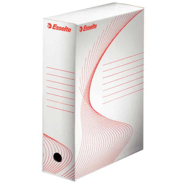 Esselte Archivschachtel A4 – 100 × 350 × 250 mm, weiss, Karton, 25er Pack