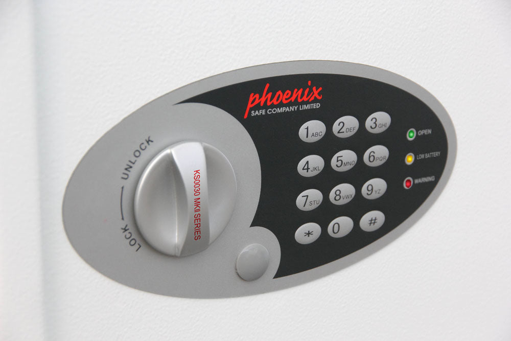 Phoenix Safe Co. Phoenix CYGNUS KS0032E MKII – Schlüsseltresor, Elektronikschloss, für 48 Schlüssel, 300 × 100 × 360 mm, Weiss
