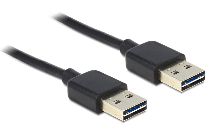 DeLOCK USB-A auf USB-A Kabel – USB 2.0 (480 Mbit/s) – 1 m – Goldstecker – Schwarz