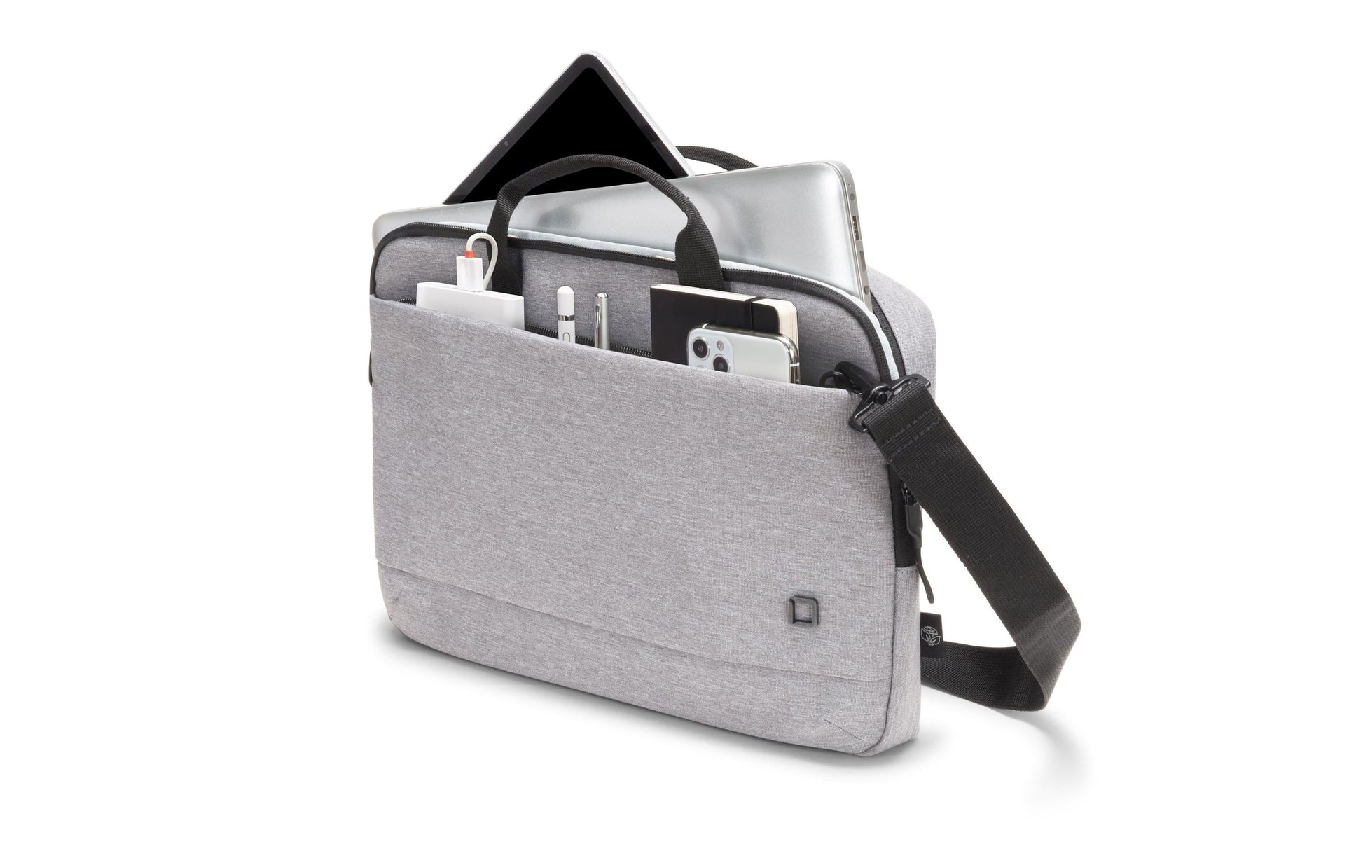 DICOTA Notebook-Tasche bis 11,6" – abnehmbarer Schultergurt, Trolley-Band – Grau