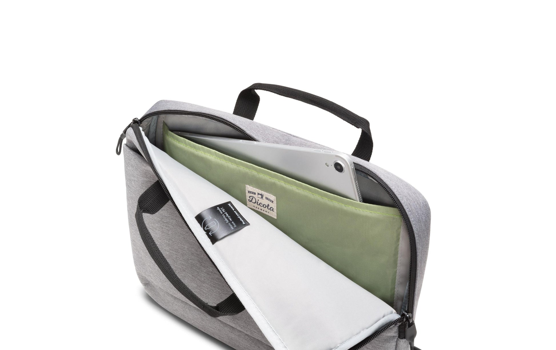 DICOTA Eco Slim MOTION 12 Notebook-Tasche bis 13,3" – Tragegriff, abnehmbarer Schultergurt – Grau