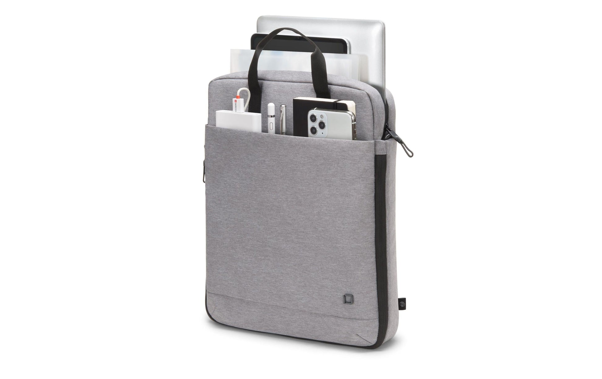 DICOTA Eco MOTION Notebook-Tasche bis 15,6" – aus recycelten Materialien, abnehmbarer Schultergurt – Grau