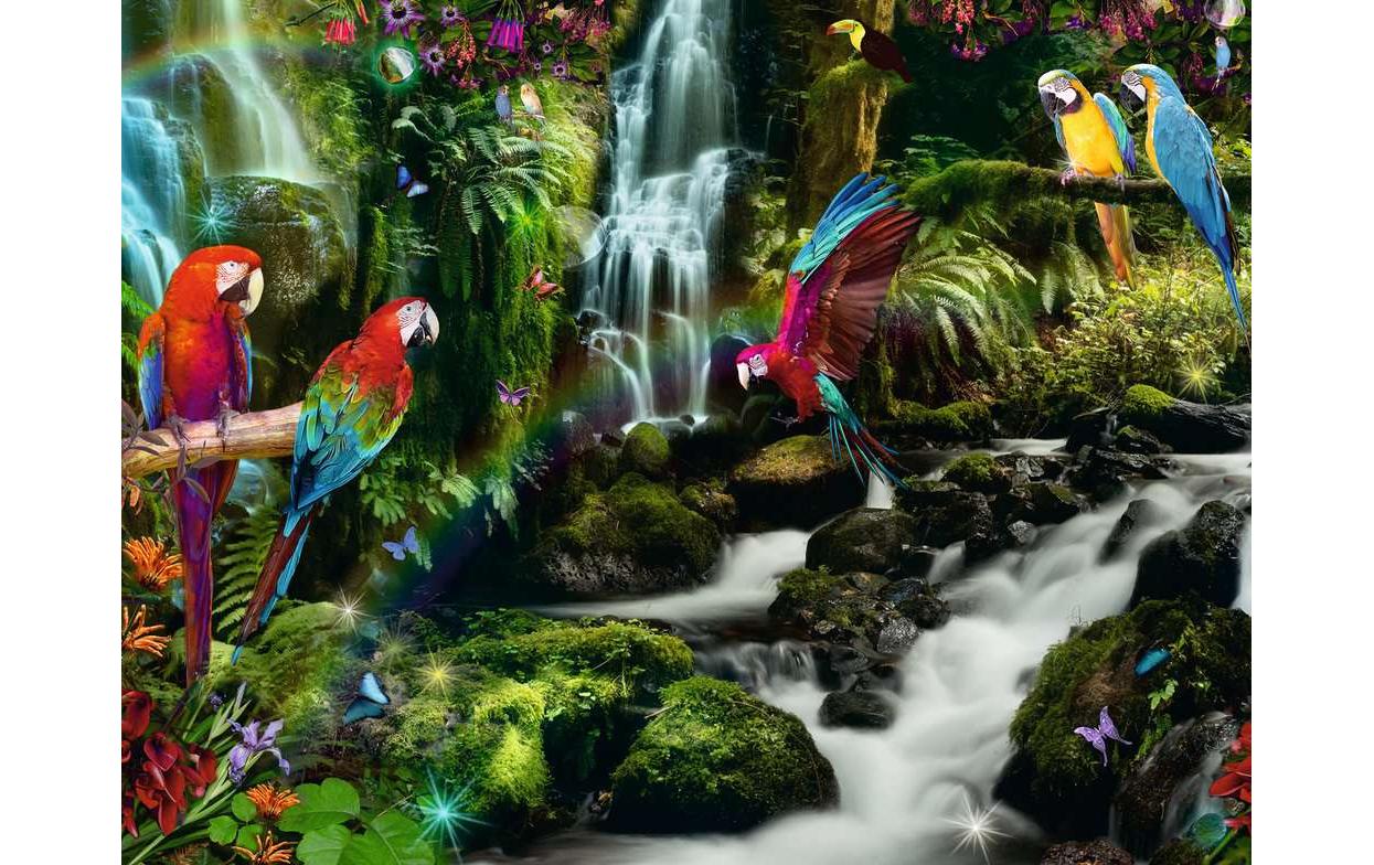Ravensburger Puzzle Bunte Papageien im Dschungel – 2000 Teile – 98 × 75 cm – ab 14 J.