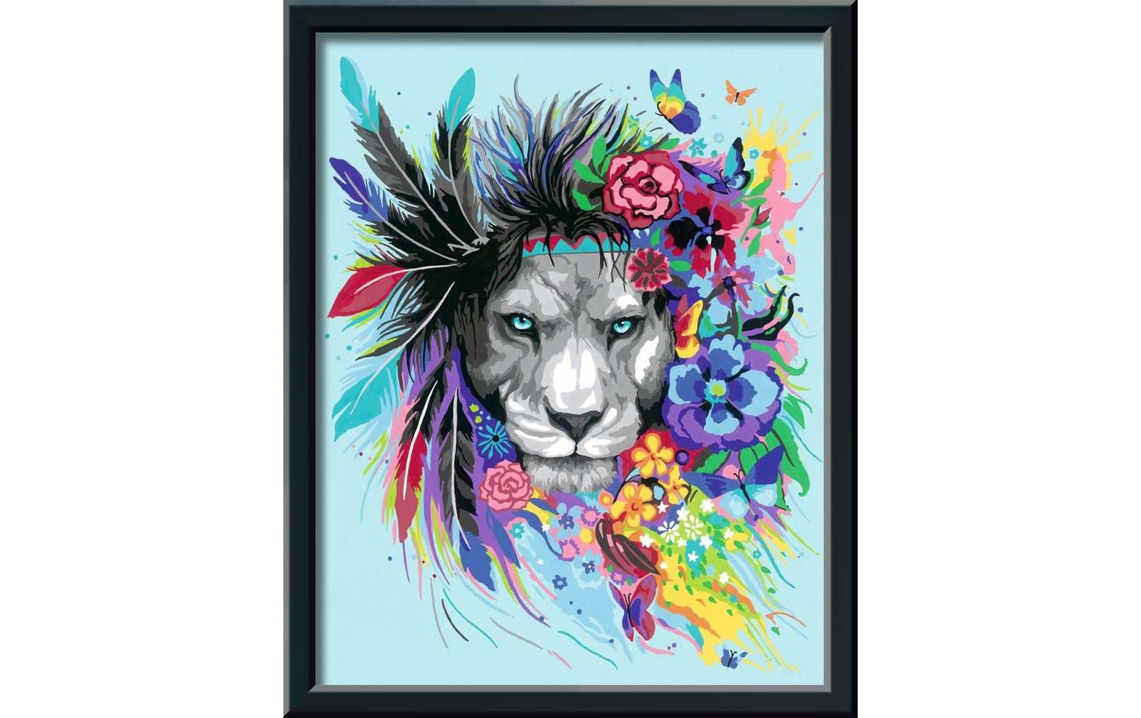 Ravensburger MnZ – Malen-nach-Zahlen-Set – Boho Löwe – 1-teilig – ab 12 Jahren