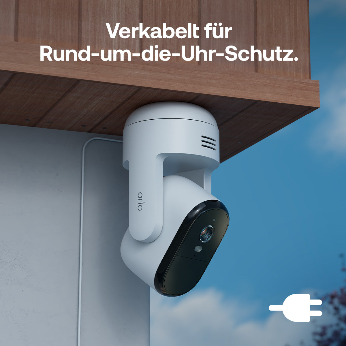 Arlo VMC3283 IP-Kamera – 3 MP, PTZ, IP65, für Amazon Alexa, weiss