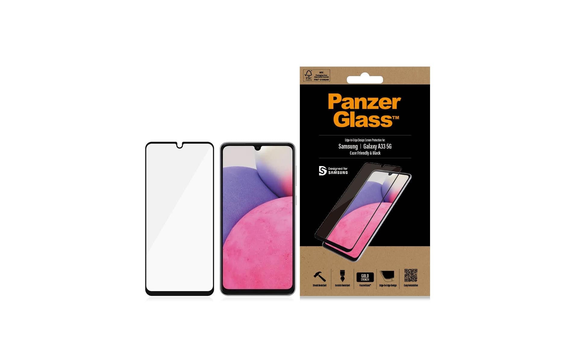 PanzerGlass Displayschutzglas – für Samsung Galaxy A33 5G – Hartglas, Transparent