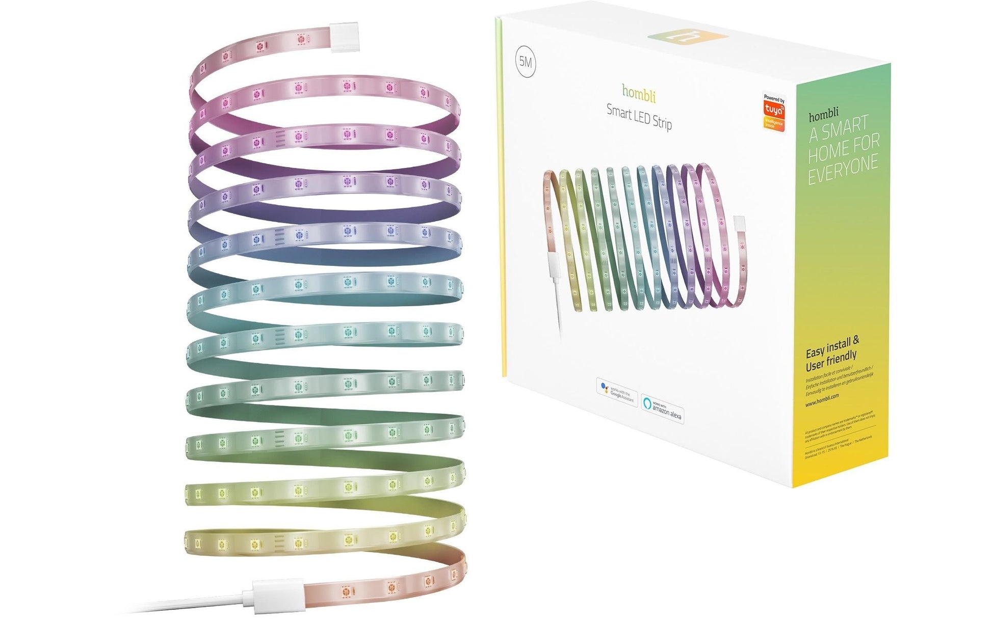 Hombli LED-Strip 5 m – WLAN, für Amazon Alexa & Google Assistant – mehrfarbig (RGB), 2'000–6'500 K
