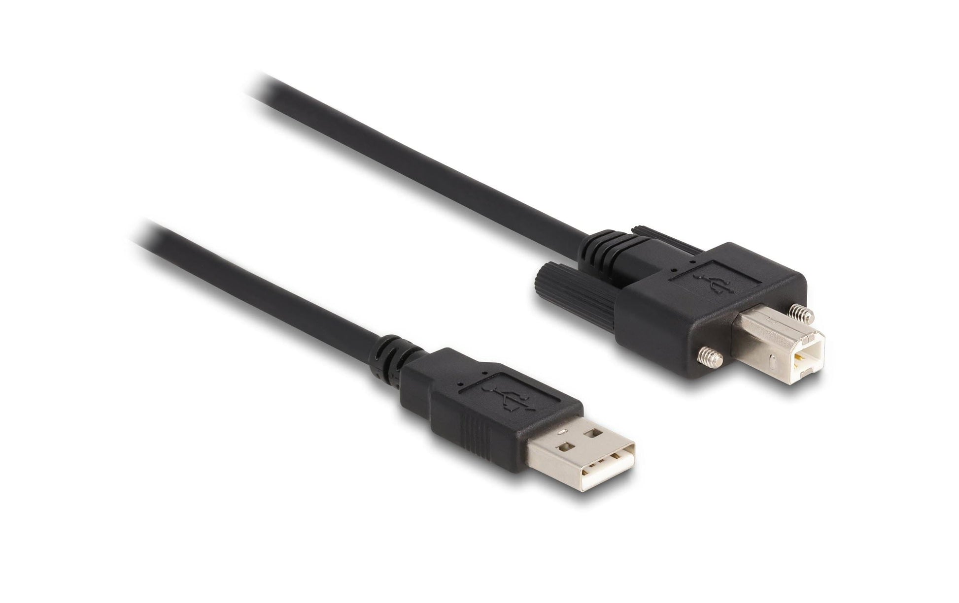 DeLOCK USB-A auf USB-B Kabel – USB 2.0 (480 Mbit/s) – 3 m – Verschraubbar – Schwarz