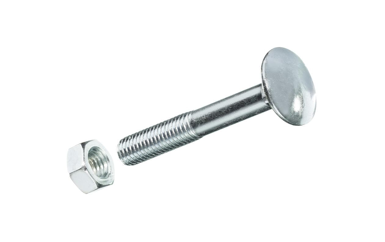 Ftm Krafter Schlossschrauben M8 – Flachrundkopf, 110 mm, Teilgewinde, Stahl, blau verzinkt, 2 Stk.