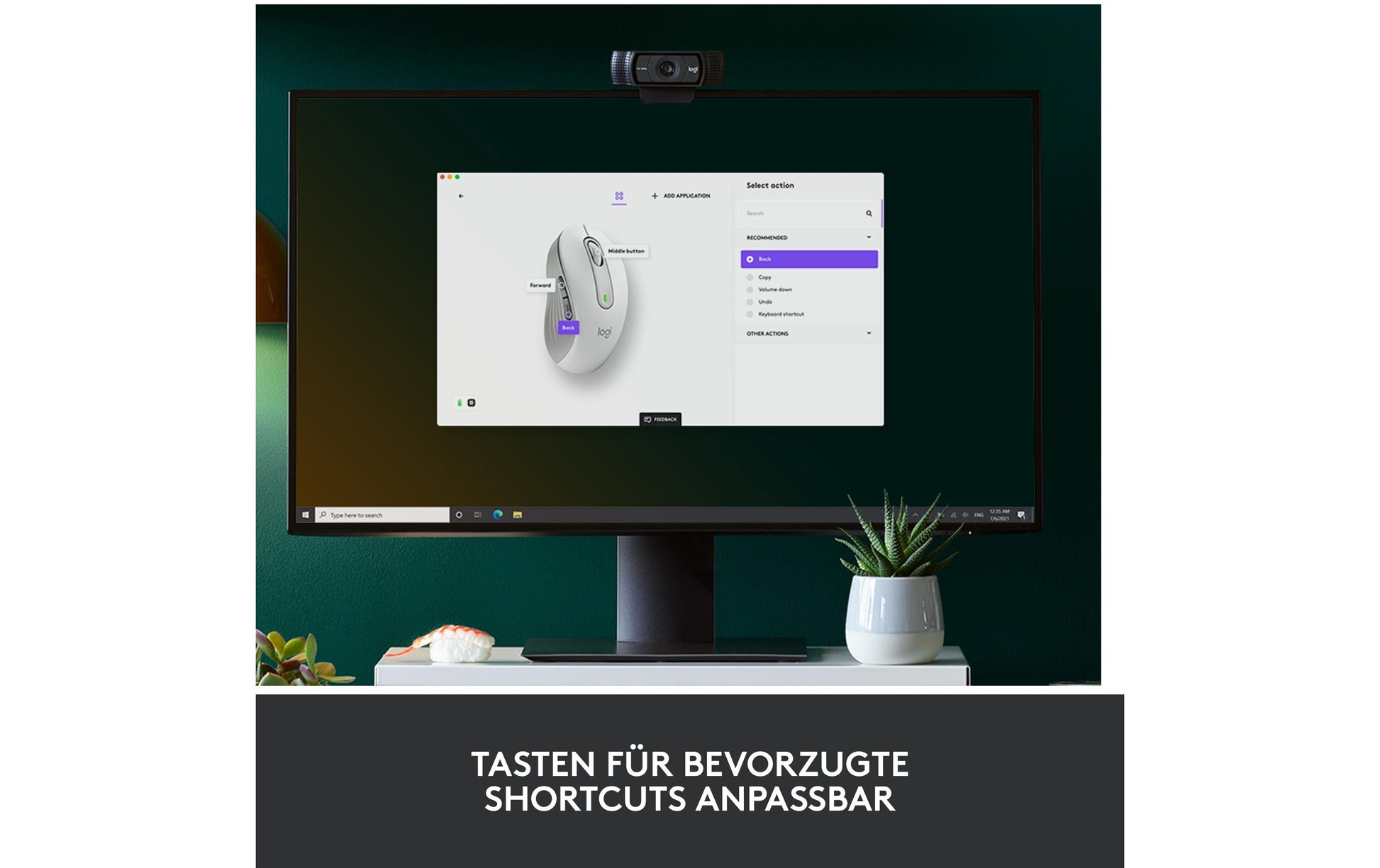 Logitech M650 L Maus – kabellos, für Rechtshänder, für Handflächen L, weiss
