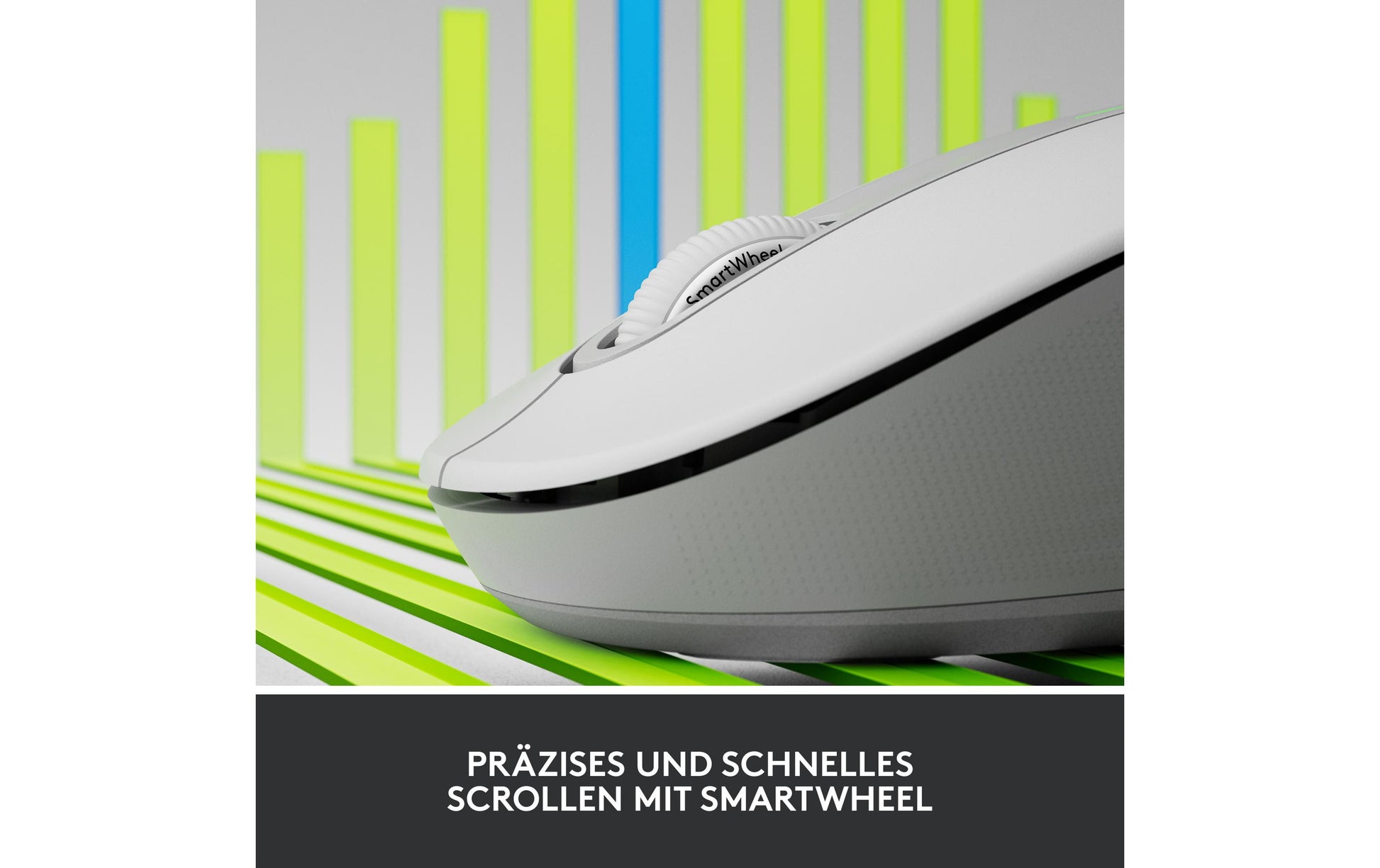 Logitech M650 L Maus – kabellos, für Linkshänder, für Handflächen L, weiss