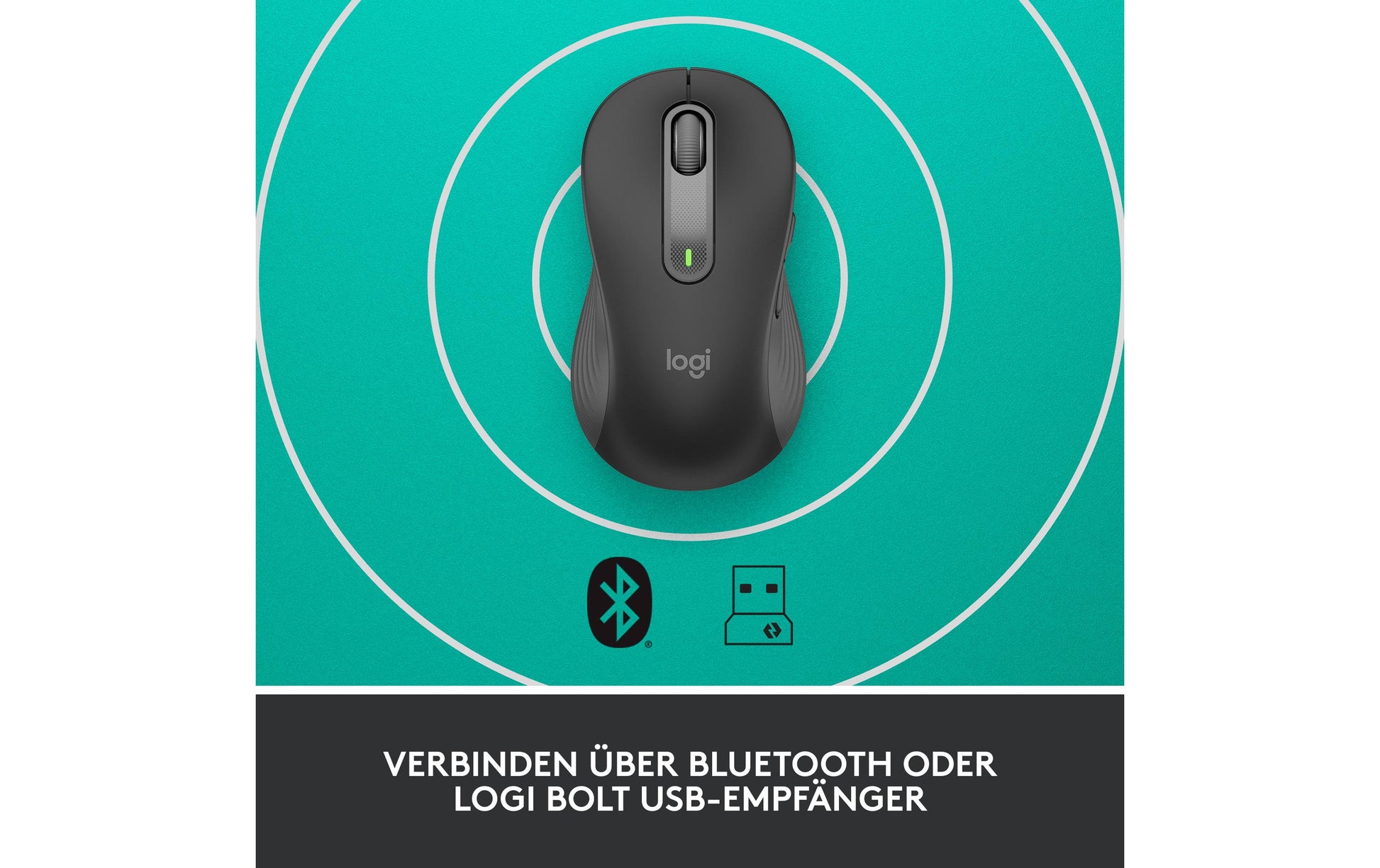 Logitech Signature M650 L für Business – Maus – Kabellos (Bluetooth/2,4 GHz), Logi Bolt, Linkshändig