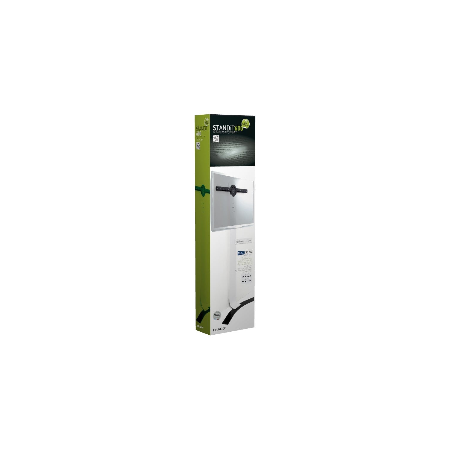 Erard STANDiT 600 – Höhenverstellbarer Displayständer für 40–75", VESA 600×200, bis 45 kg, weiss