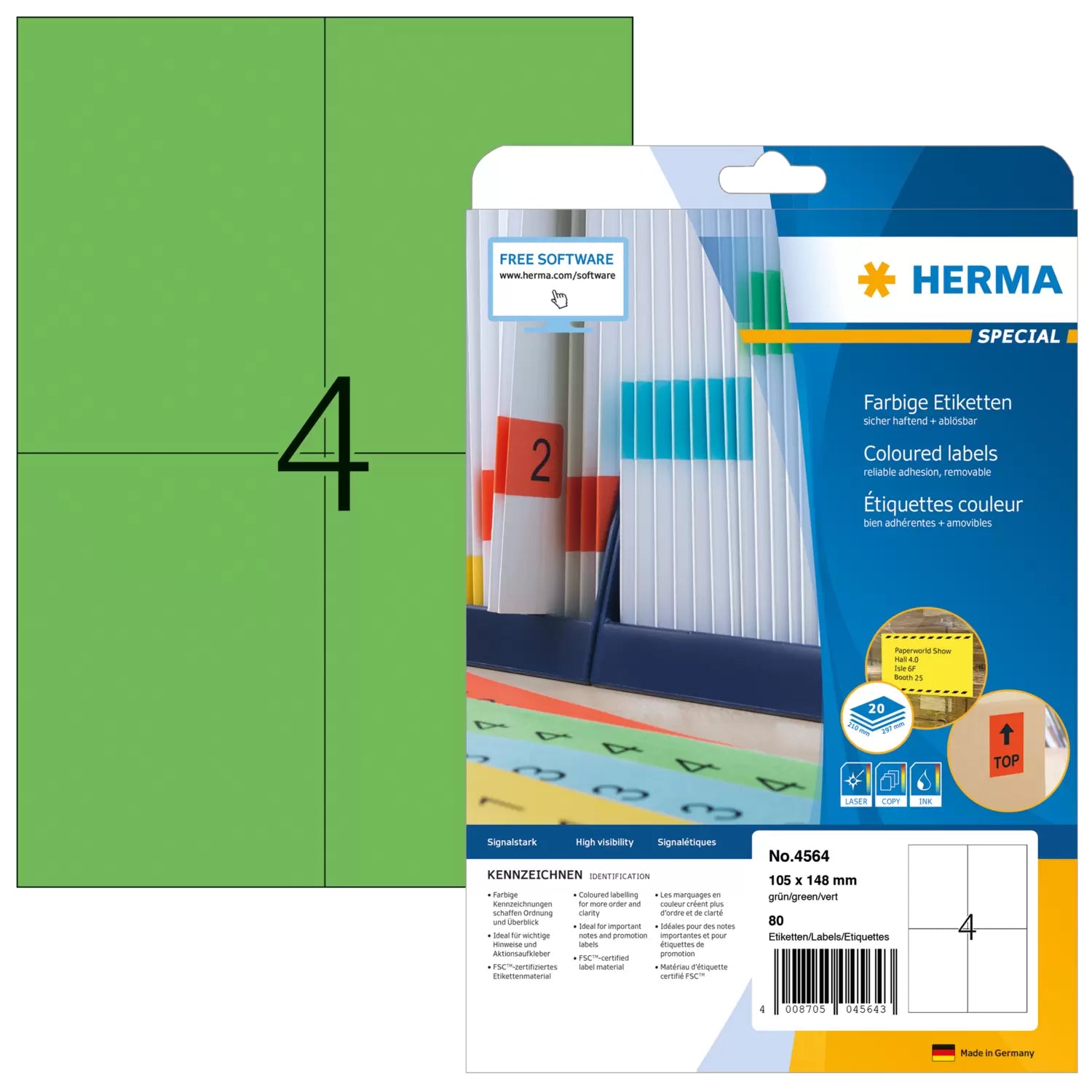 HERMA Etiketten, grün, selbstklebend