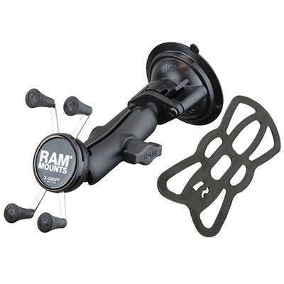 RAM Mounts Auto-Halterung, X-Grip, Saugnapf, 1" Kugel – für Smartphones – Schwarz, Aluminium/Kunststoff