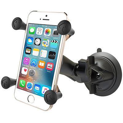 RAM Mounts Auto-Halterung, X-Grip, Saugnapf, 1" Kugel – für Smartphones – Schwarz, Aluminium/Kunststoff