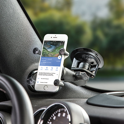 RAM Mounts Auto-Halterung, X-Grip, Saugnapf, 1" Kugel – für Smartphones – Schwarz, Aluminium/Kunststoff